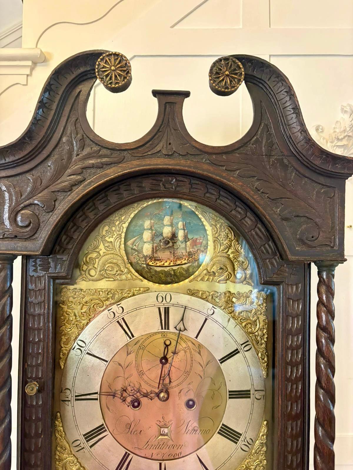 Outstanding Quality 18th Century Oak Longcase Clock For Sale 6