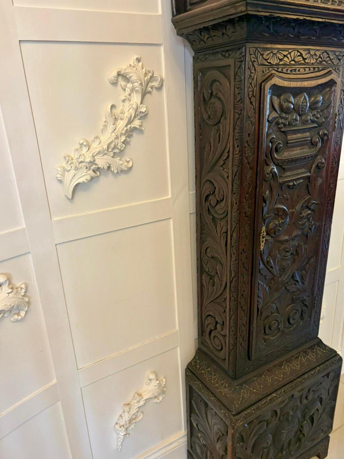 Outstanding Quality 18th Century Oak Longcase Clock For Sale 7
