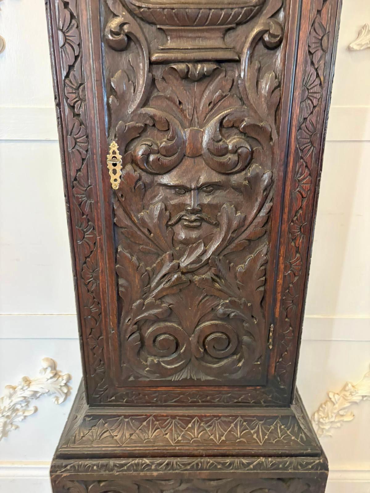 Outstanding Quality 18th Century Oak Longcase Clock For Sale 8