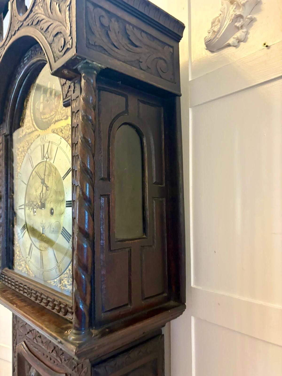 Outstanding Quality 18th Century Oak Longcase Clock In Good Condition For Sale In Suffolk, GB