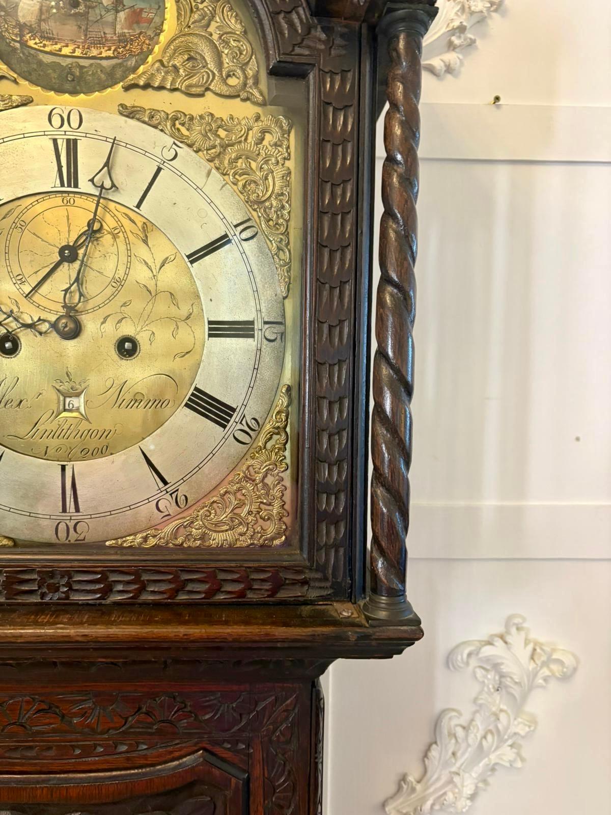 18th Century and Earlier Outstanding Quality 18th Century Oak Longcase Clock For Sale