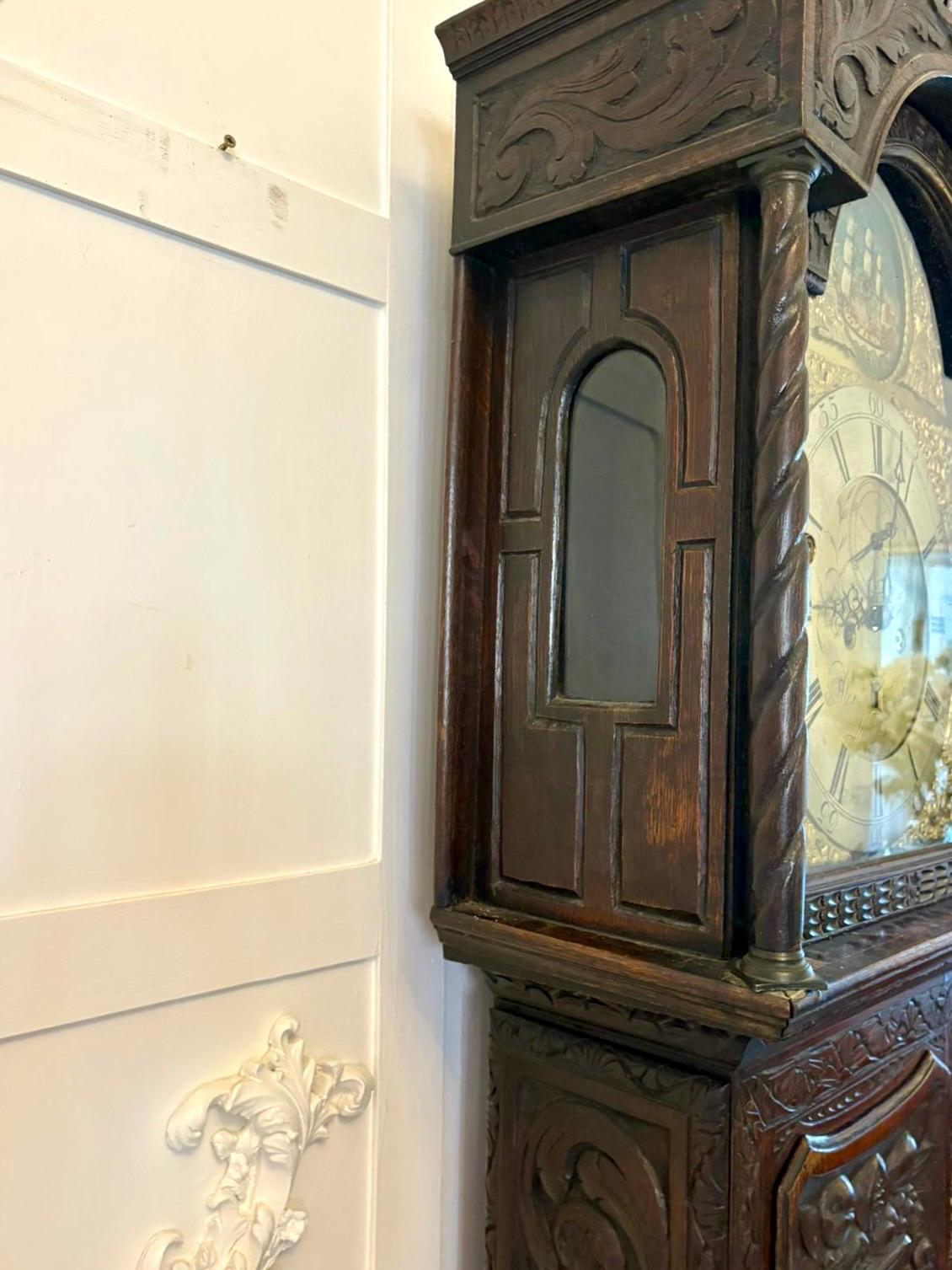 Outstanding Quality 18th Century Oak Longcase Clock For Sale 3