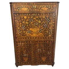 Outstanding quality antique 18th century Dutch floral marquetry secretaire