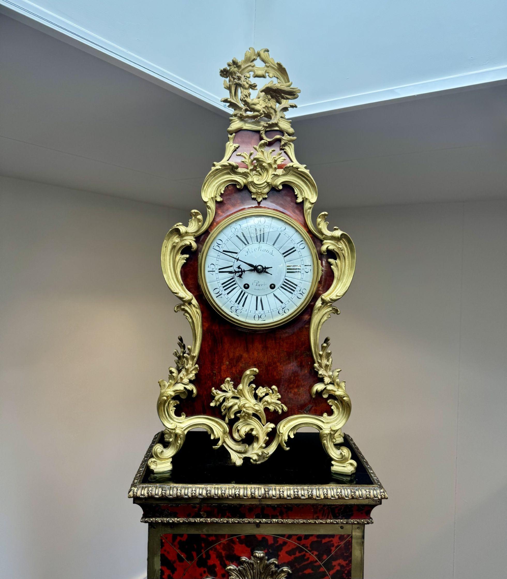 Orologio a staffa Boulle francese del XIX secolo e supporto di qualità eccezionale in vendita 6