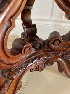 Outstanding Quality Antique 19th Century Victorian Carved Walnut Stool
