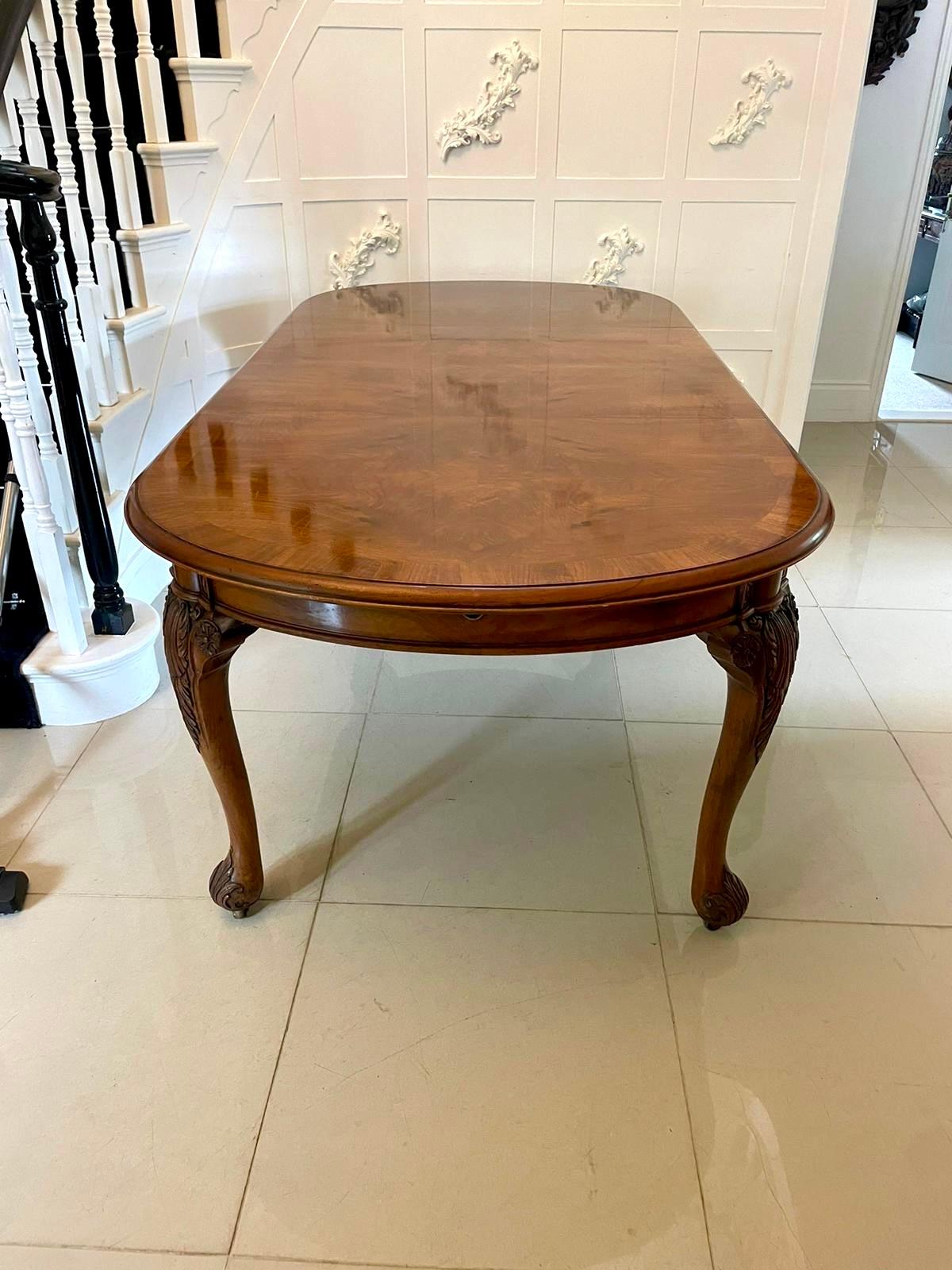 Outstanding Quality Antique Burr Walnut Extending Dining Table By Maple & Co. 6