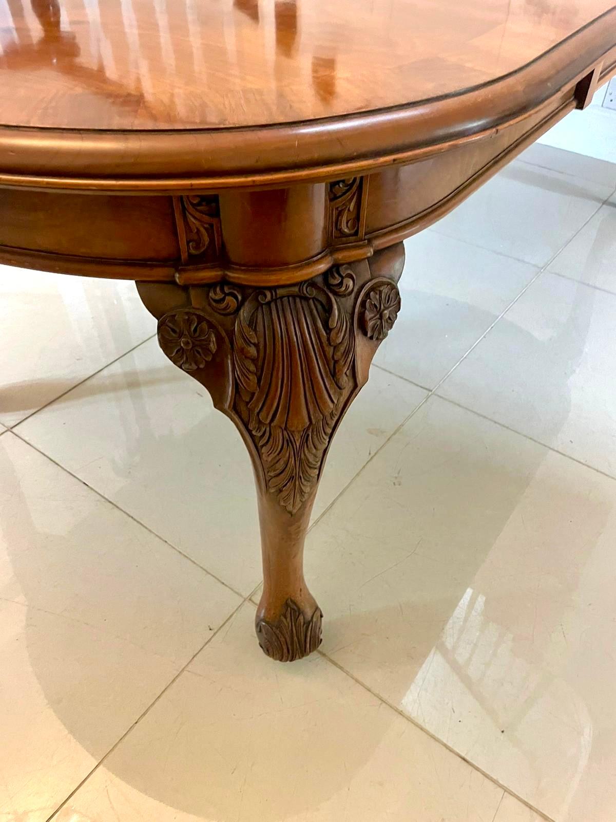 Outstanding Quality Antique Burr Walnut Extending Dining Table By Maple & Co. 9