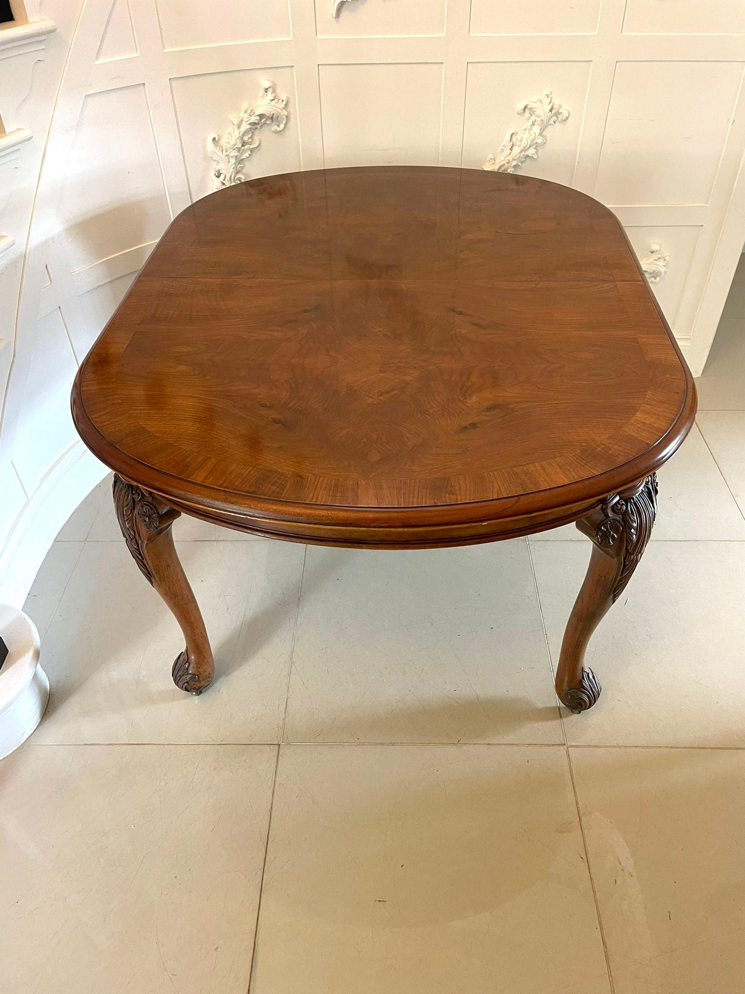20th Century Outstanding Quality Antique Burr Walnut Extending Dining Table By Maple & Co.