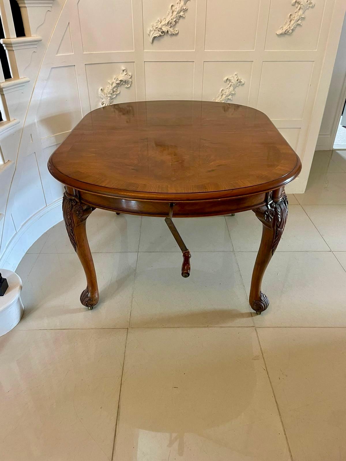 Outstanding Quality Antique Burr Walnut Extending Dining Table By Maple & Co. 1