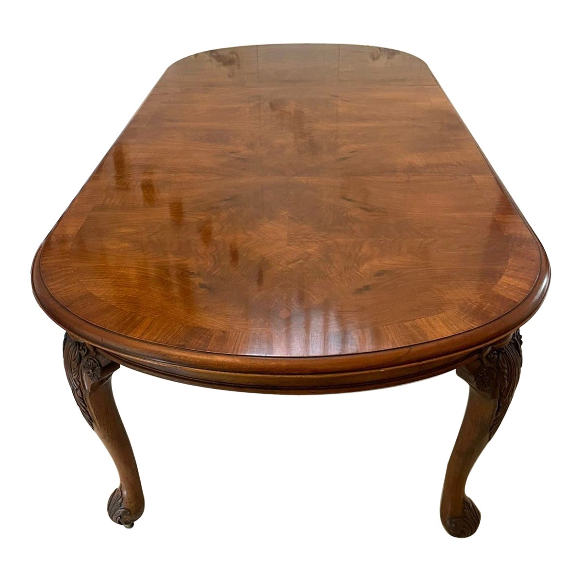 Outstanding Quality Antique Burr Walnut Extending Dining Table By Maple & Co.