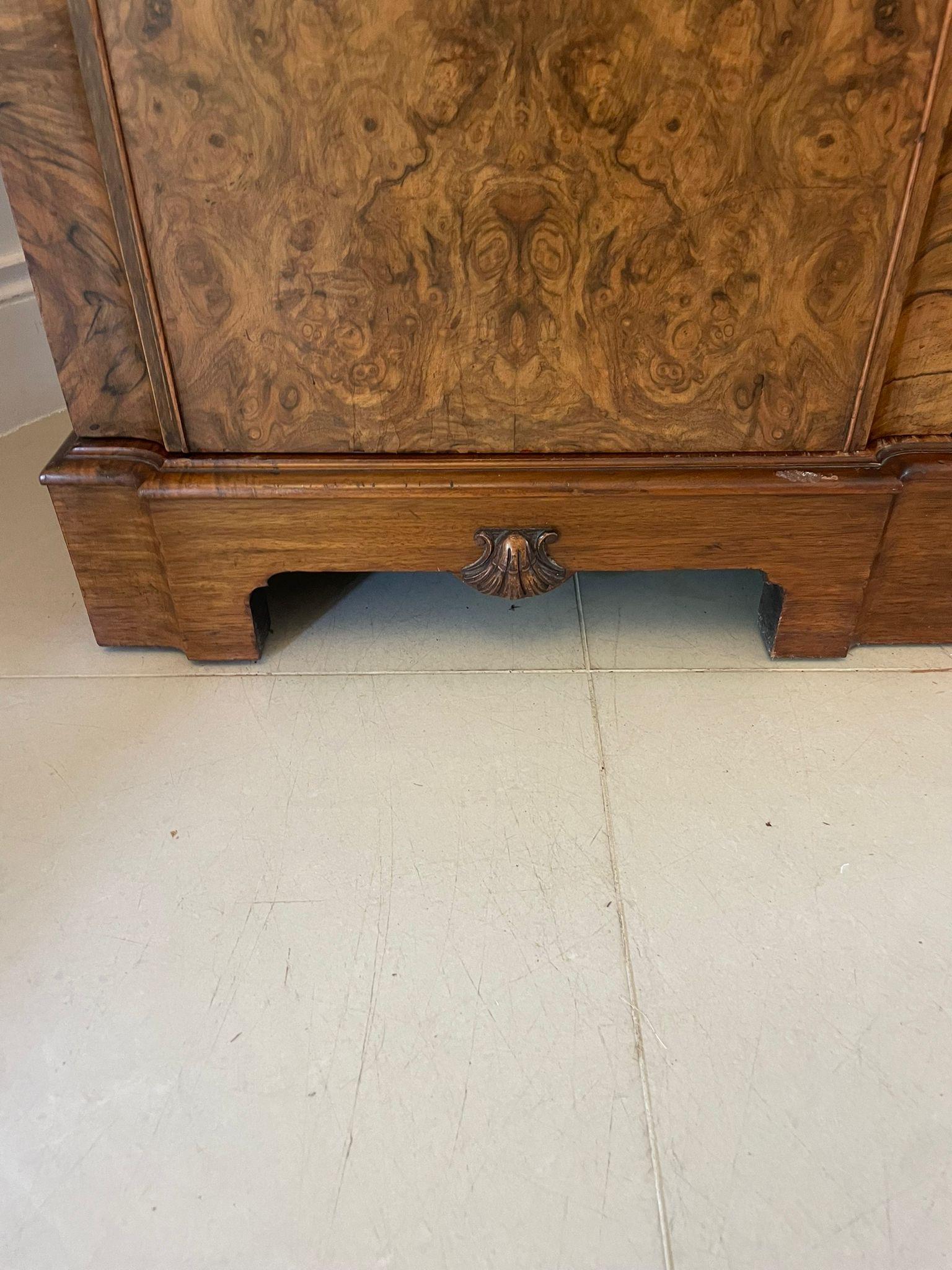 Outstanding Quality Antique Carved Burr Walnut 3 Door Wardrobe 5