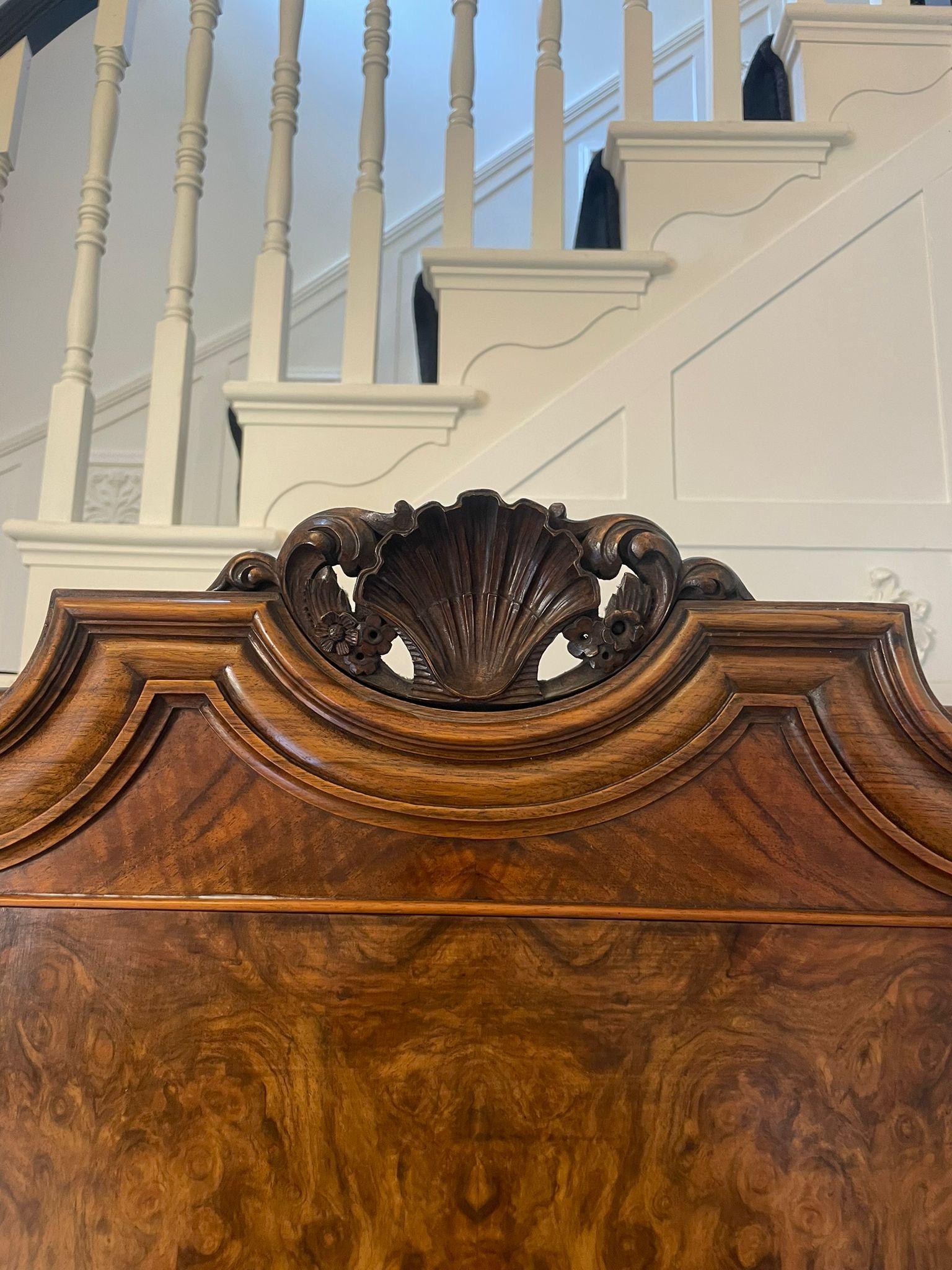 Outstanding Quality Antique Carved Burr Walnut 3 Door Wardrobe 2