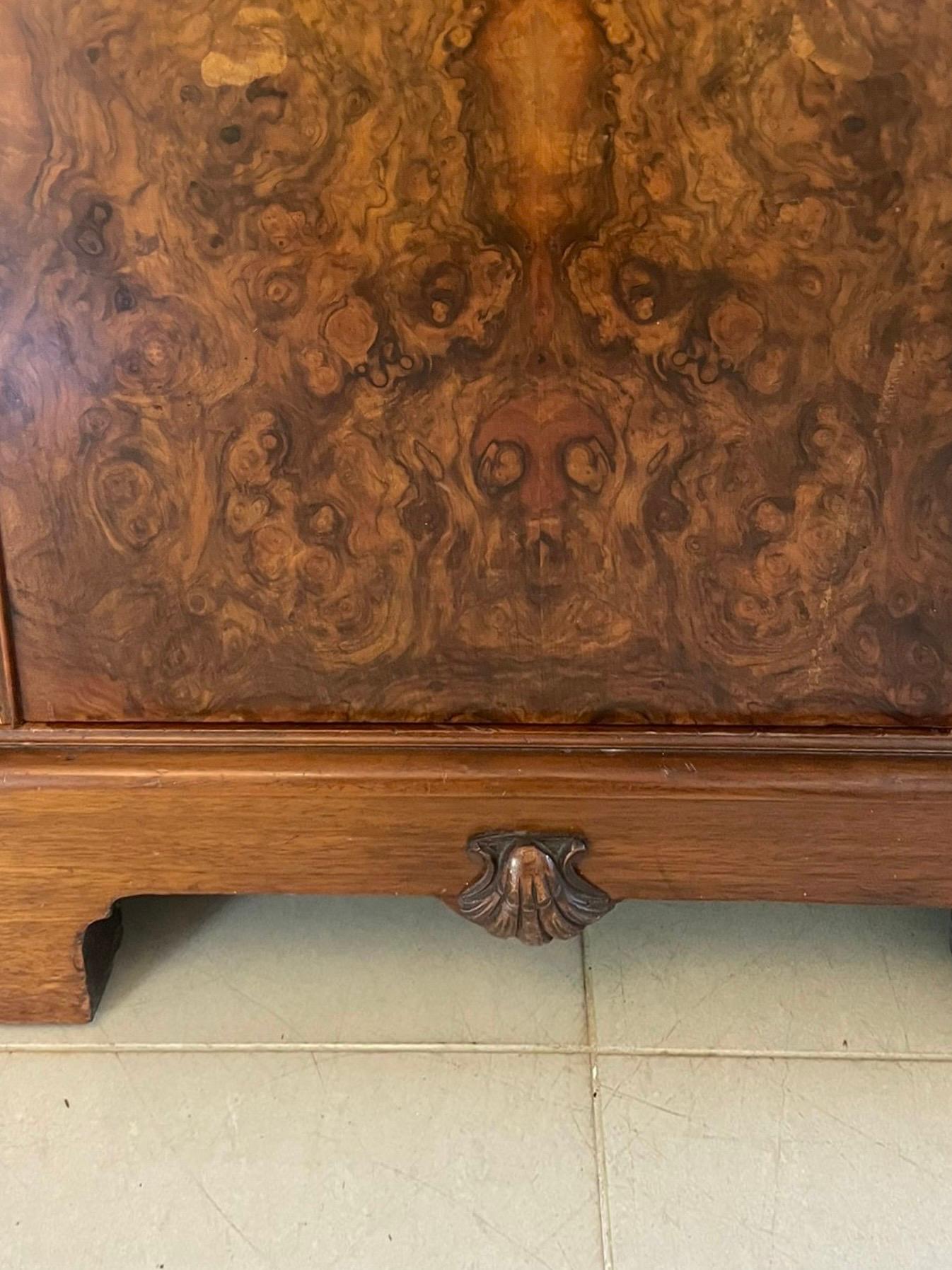 Outstanding Quality Antique Carved Burr Walnut 3 Door Wardrobe 4