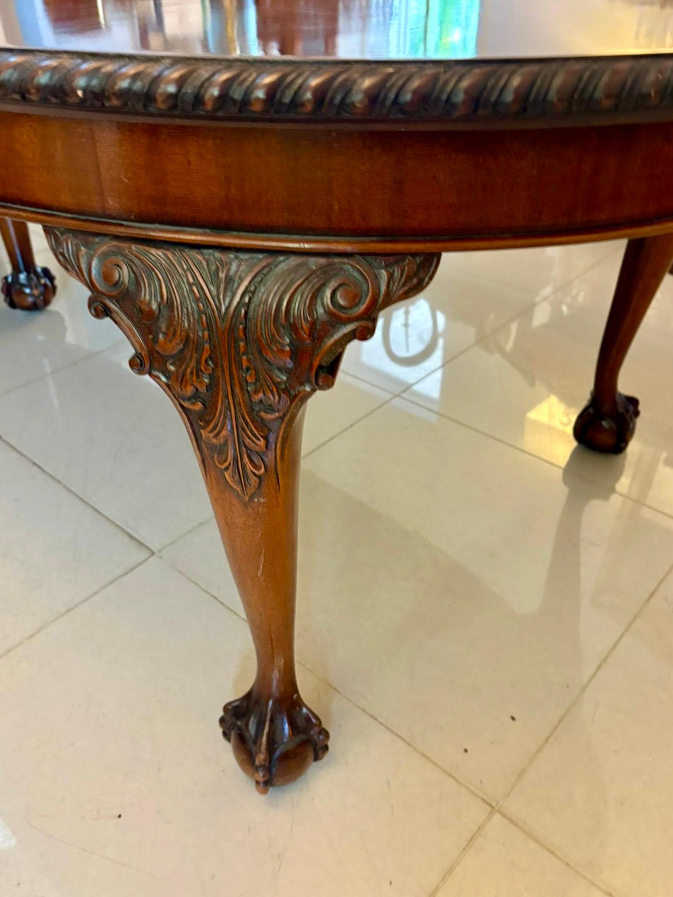 Outstanding Quality Antique Carved Mahogany 14 Seater Extending Dining Table For Sale 3