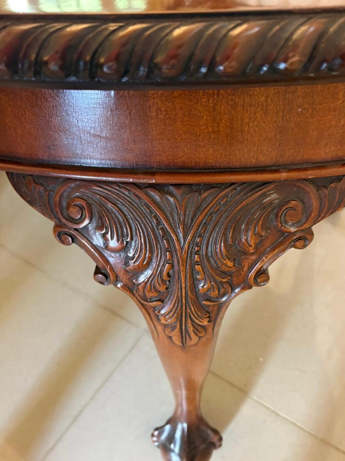 English Outstanding Quality Antique Carved Mahogany 14 Seater Extending Dining Table For Sale