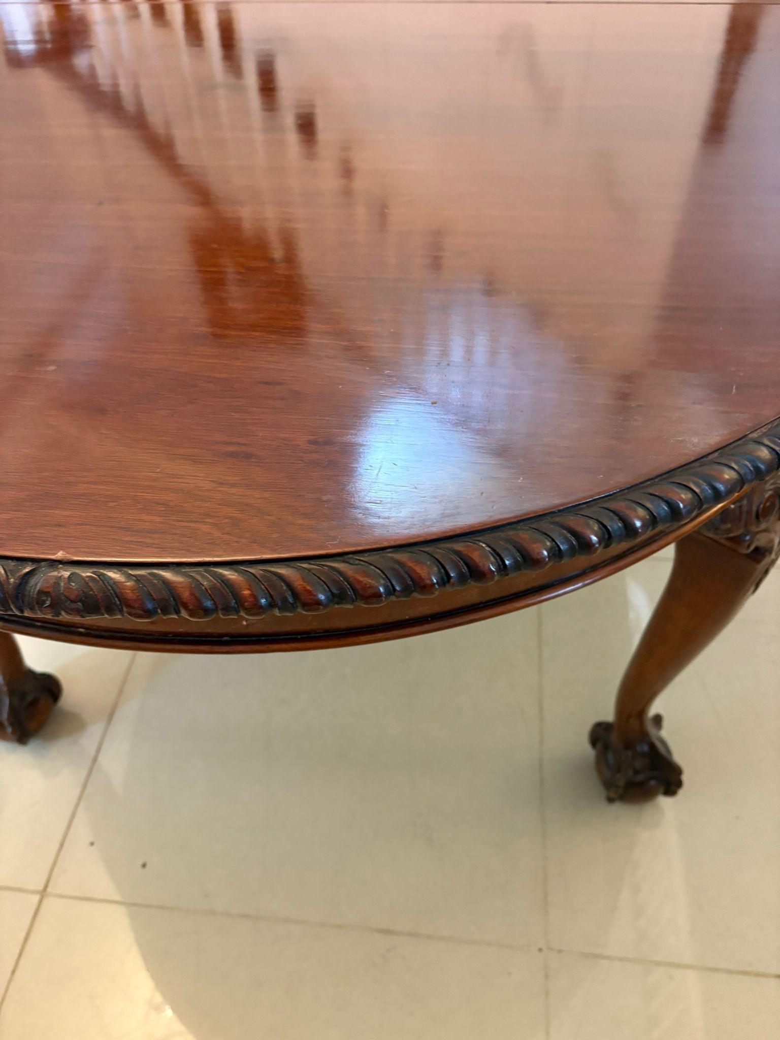 19th Century Outstanding Quality Antique Carved Mahogany 14 Seater Extending Dining Table For Sale