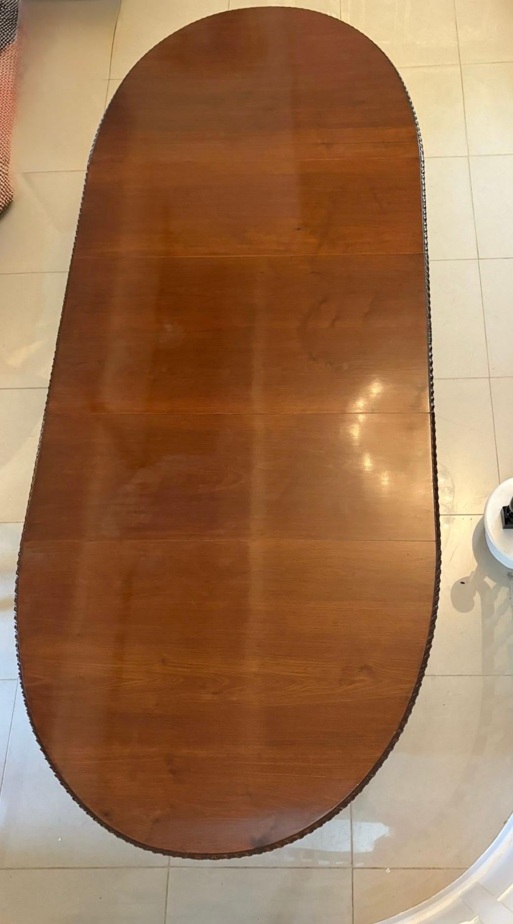 Other Outstanding Quality Antique Carved Mahogany 14 Seater Extending Dining Table For Sale