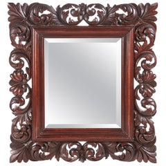 Outstanding Quality Antique Carved Walnut Wall Mirror