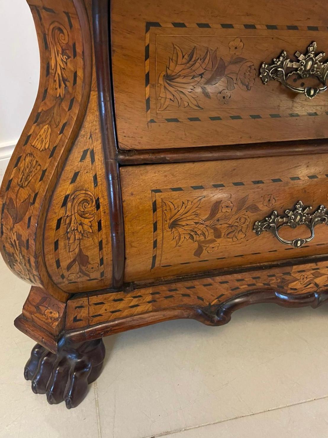 Outstanding Quality Antique Dutch Marquetry Inlaid Burr Walnut Bureau Bookcase For Sale 11
