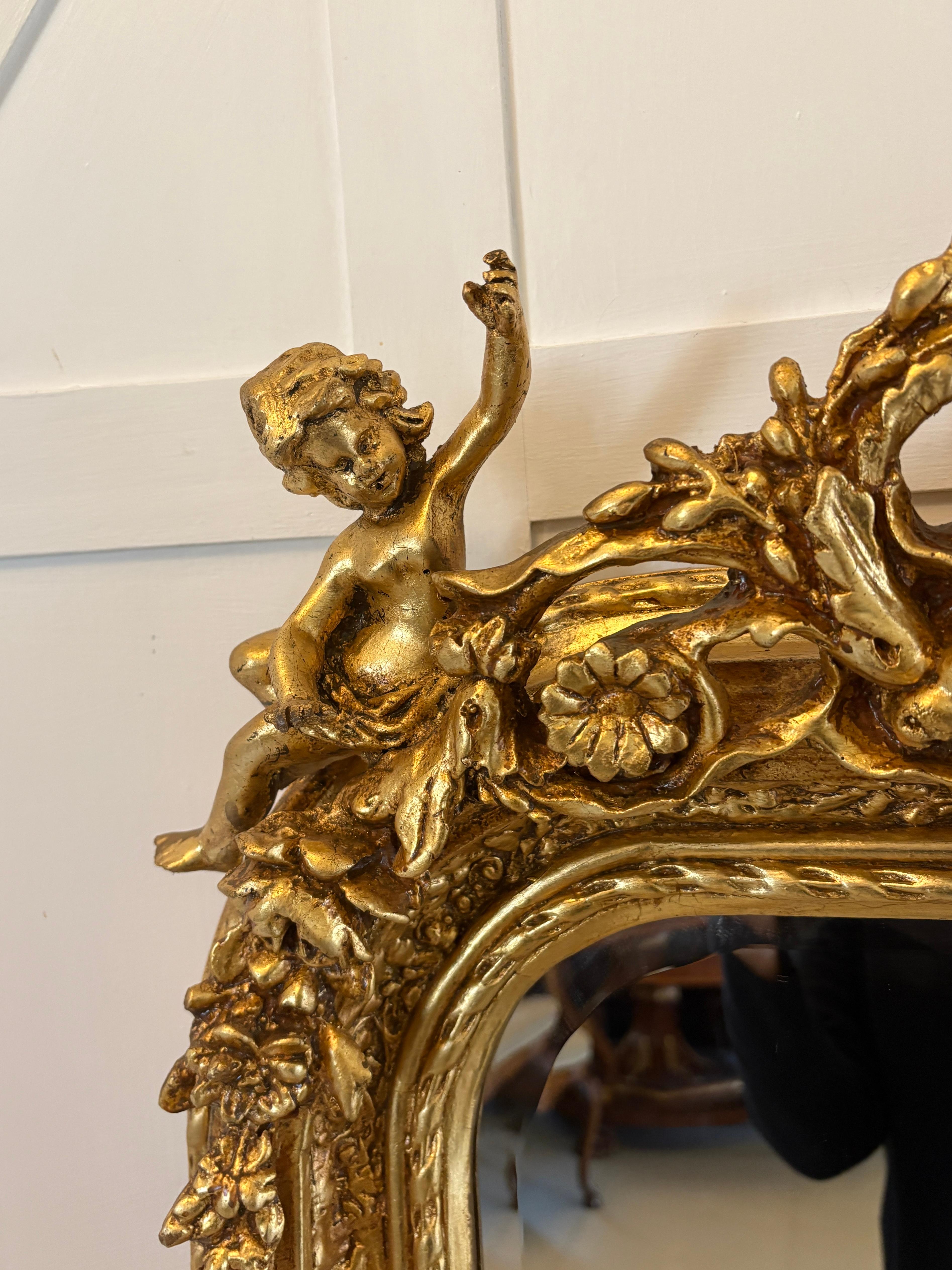Antique Mirror à cadre doré sculpté de l'époque d'Edwardian, d'une qualité exceptionnelle en vente 2