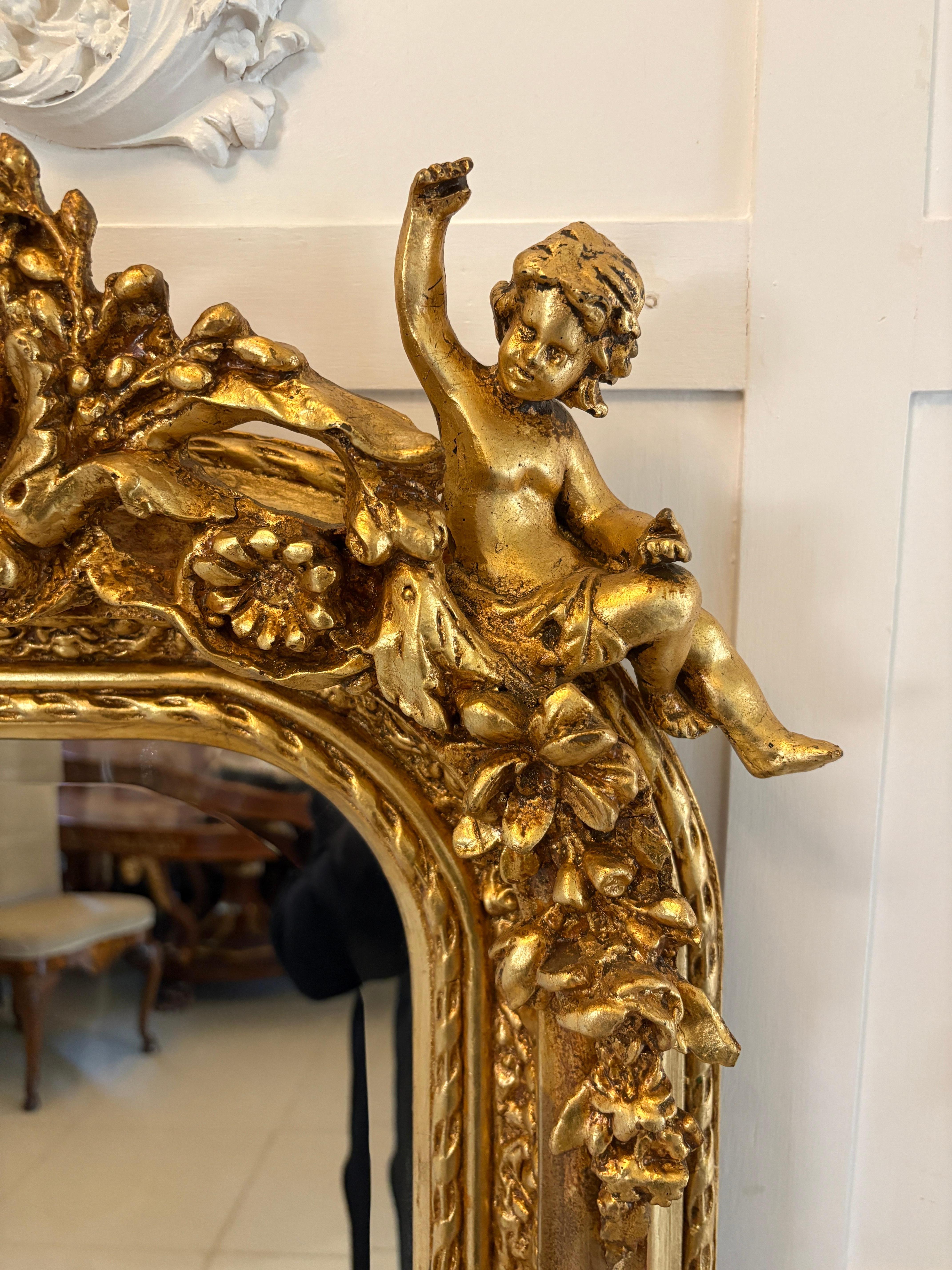 Antique Mirror à cadre doré sculpté de l'époque d'Edwardian, d'une qualité exceptionnelle en vente 5