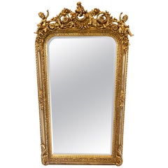Outstanding Quality Antique Edwardian Carved Gilded Frame Wall Mirror