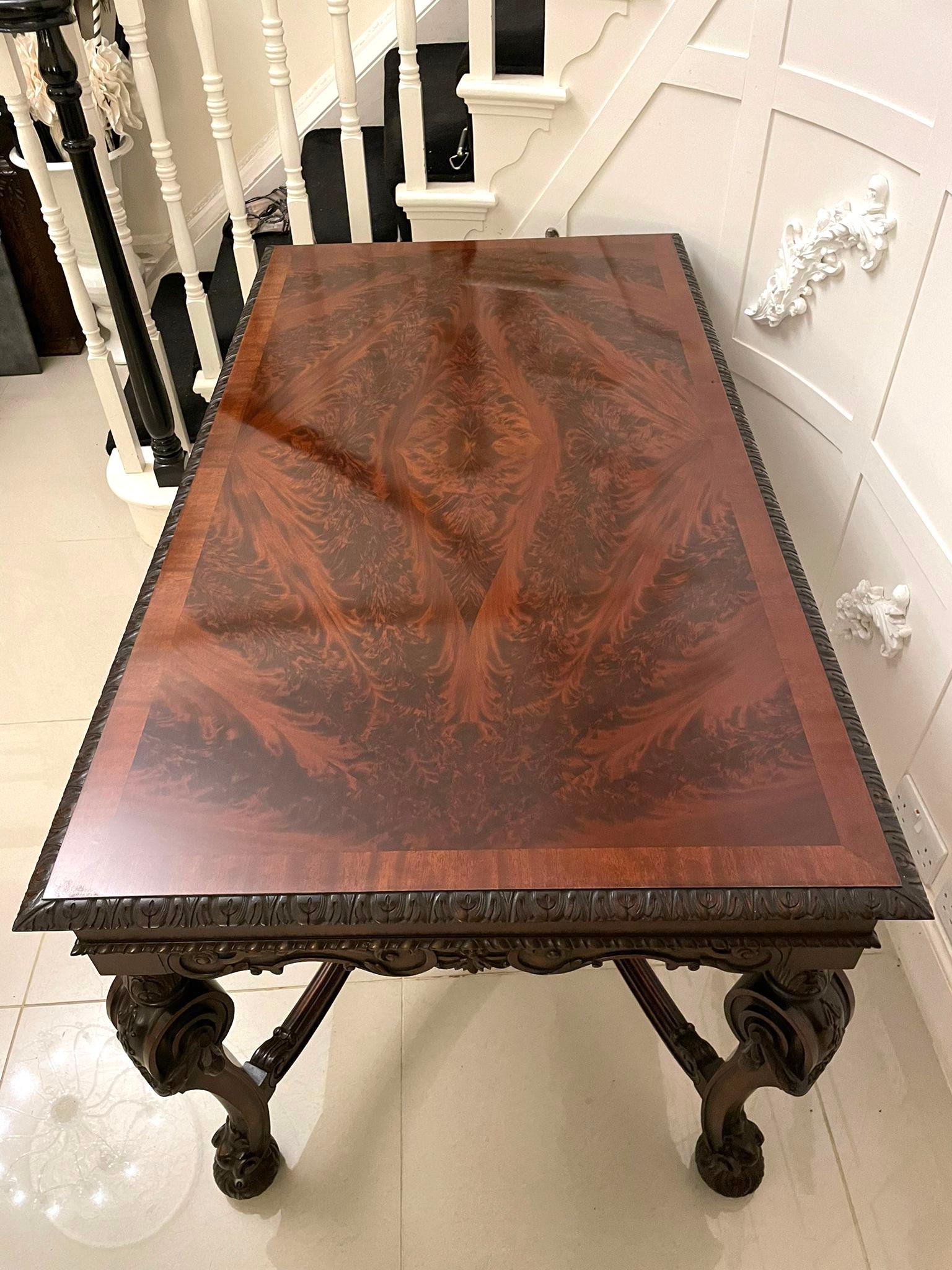Outstanding Quality Antique Edwardian Freestanding Carved Mahogany Centre Table For Sale 4