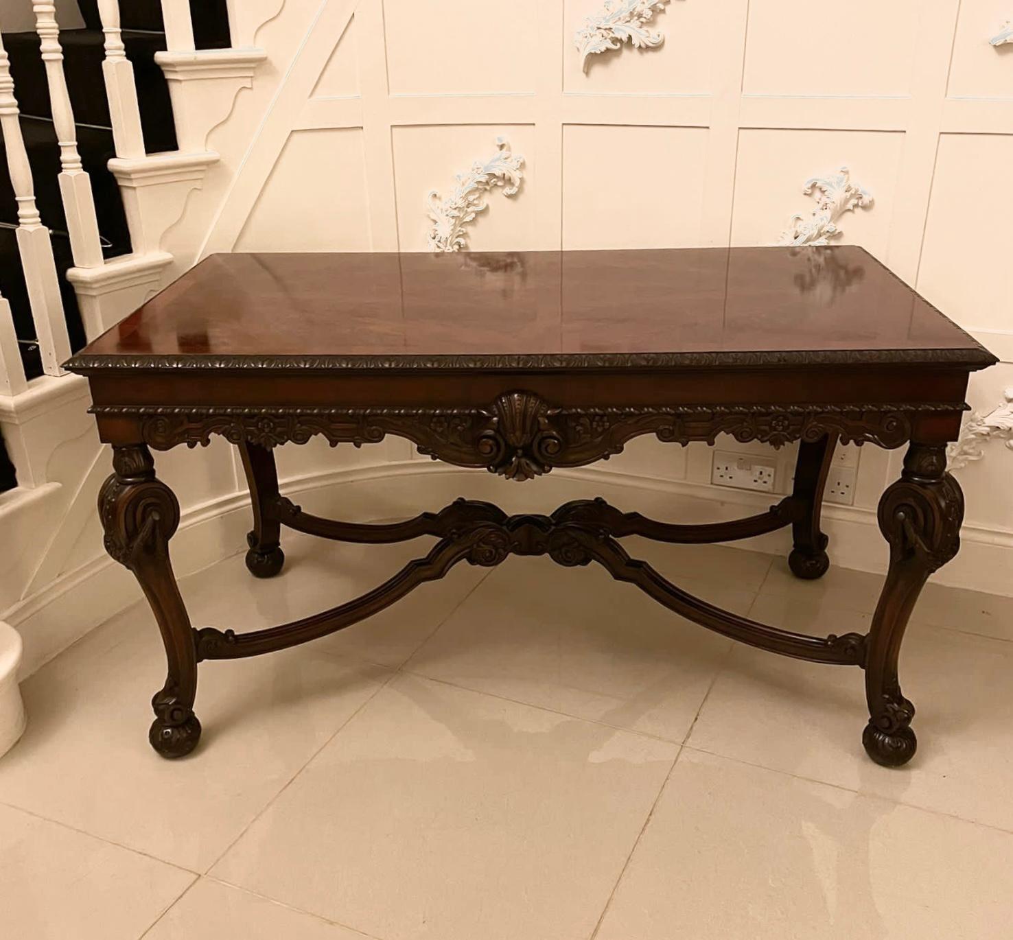 Outstanding Quality Antique Edwardian Freestanding Carved Mahogany Centre Table For Sale 2