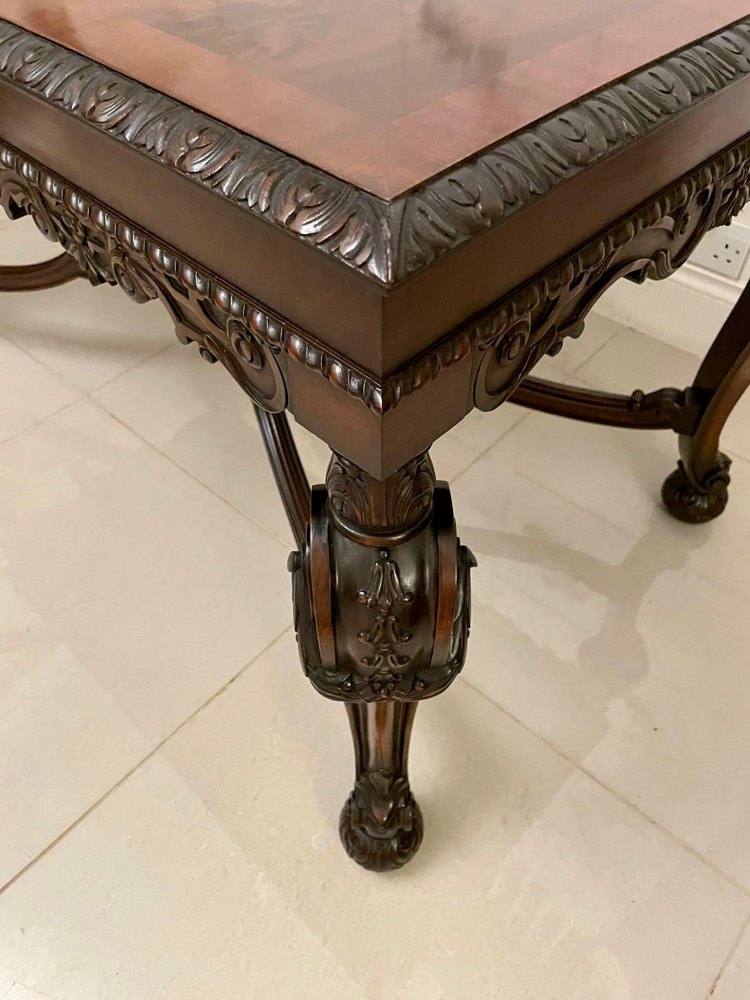 Table centrale édouardienne d'antiquités de qualité exceptionnelle en acajou sculpté, autoportante en vente 2