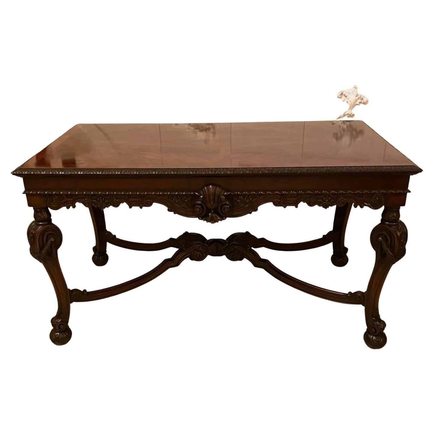 Outstanding Quality Antique Edwardian Freestanding Carved Mahogany Centre Table For Sale