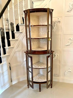 Outstanding Quality Antique Edwardian Inlaid Mahogany Corner Display Cabinet