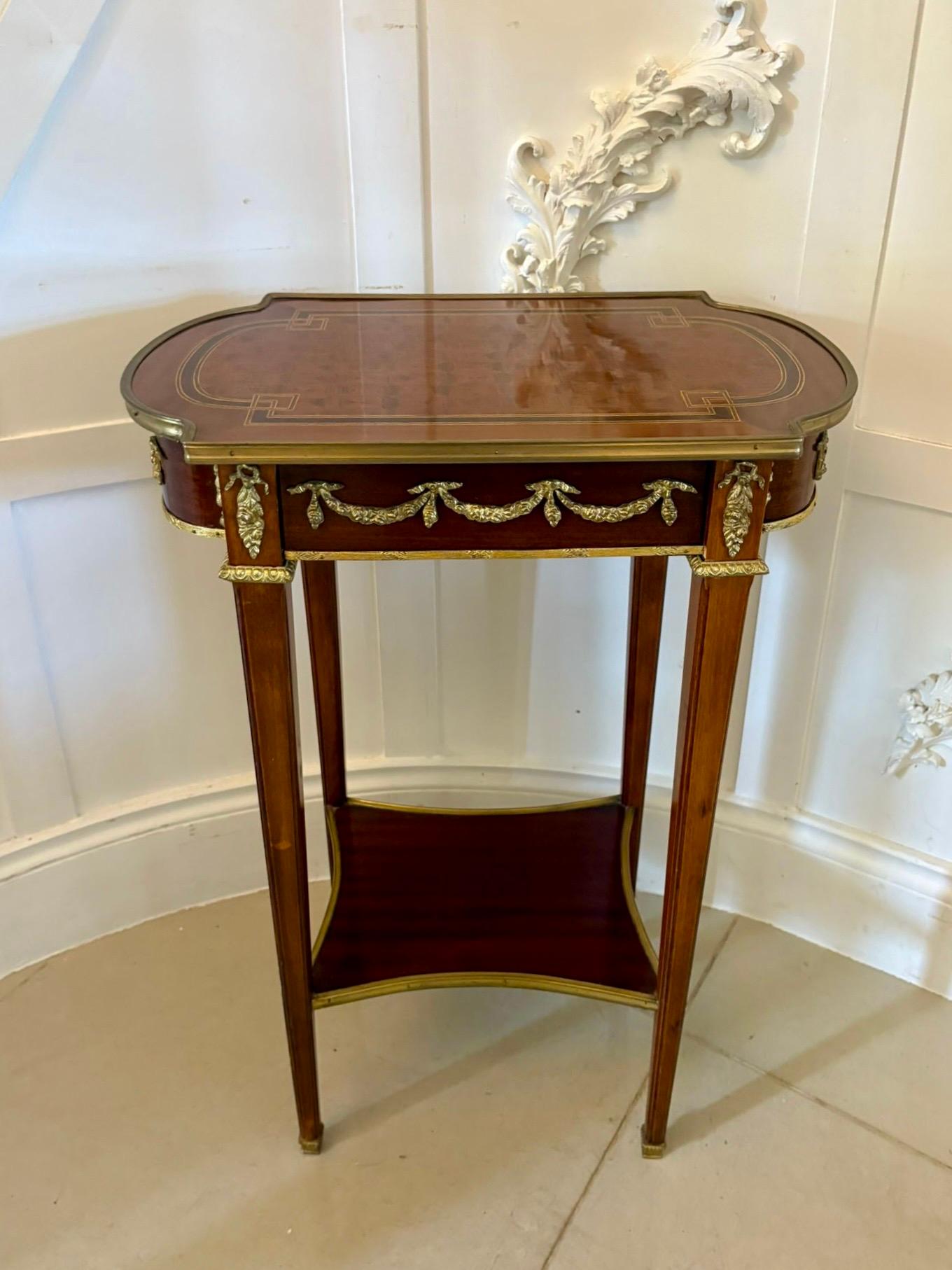Outstanding Quality Antique Edwardian Mahogany and Ormolu Mounted Lamp Table For Sale 6