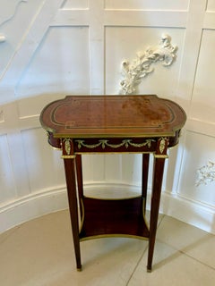 Outstanding Quality Antique Edwardian Mahogany and Ormolu Mounted Lamp Table