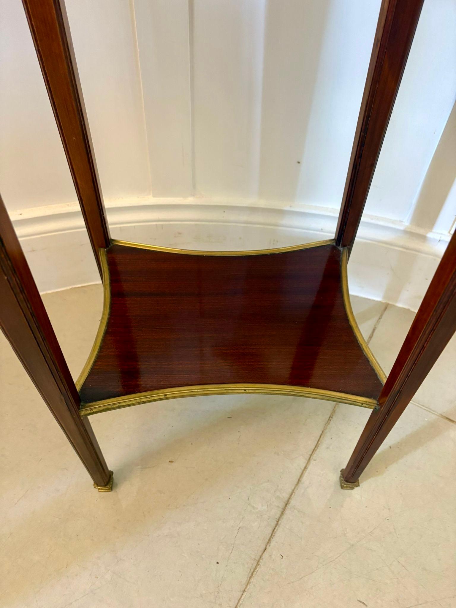 English Outstanding Quality Antique Edwardian Mahogany and Ormolu Mounted Lamp Table For Sale