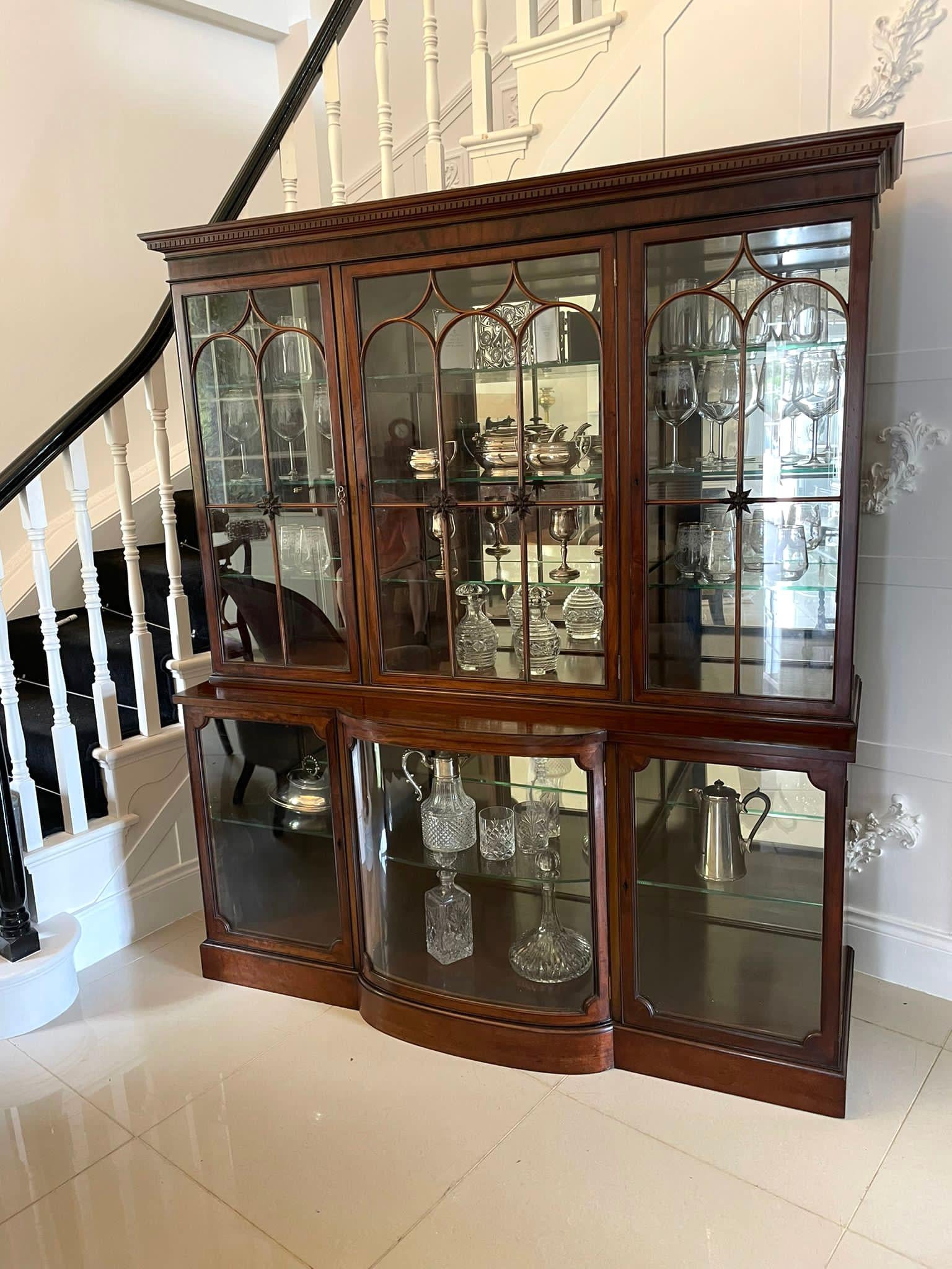 Outstanding Quality Antique Edwardian Mahogany Astral Glazed Display Cabinet In Good Condition In Suffolk, GB