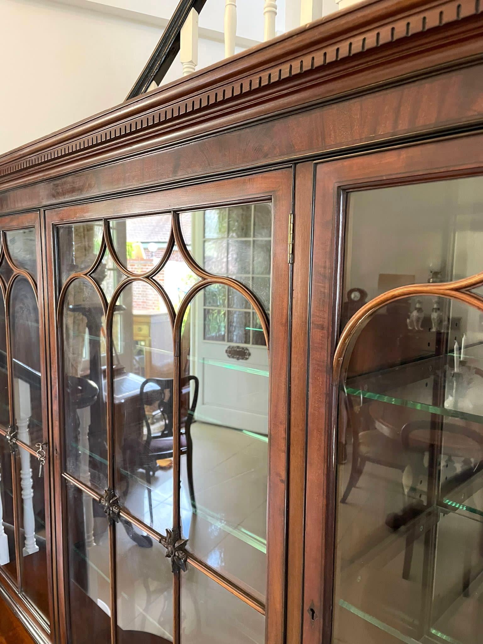 Outstanding Quality Antique Edwardian Mahogany Astral Glazed Display Cabinet 1