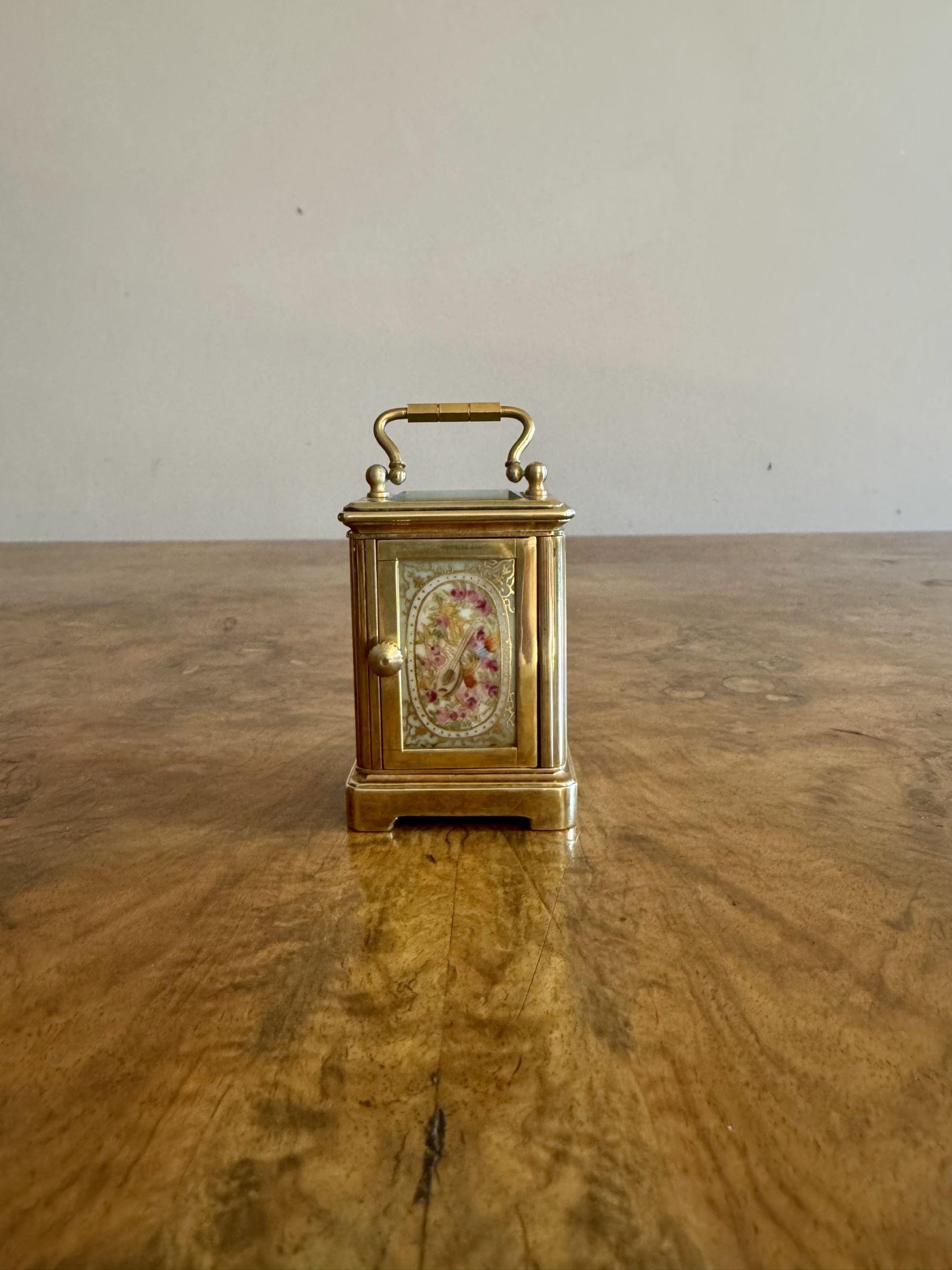 French Outstanding quality antique Edwardian miniature carriage clock For Sale