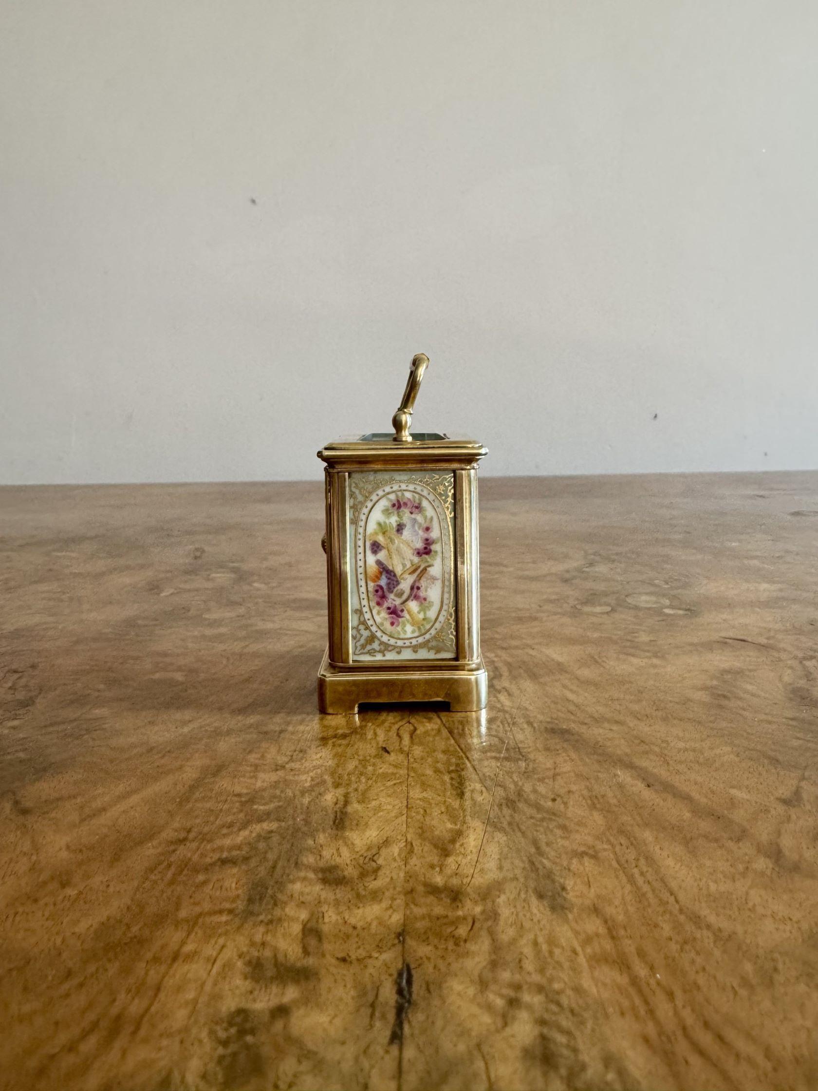 Outstanding quality antique Edwardian miniature carriage clock In Good Condition For Sale In Ipswich, GB