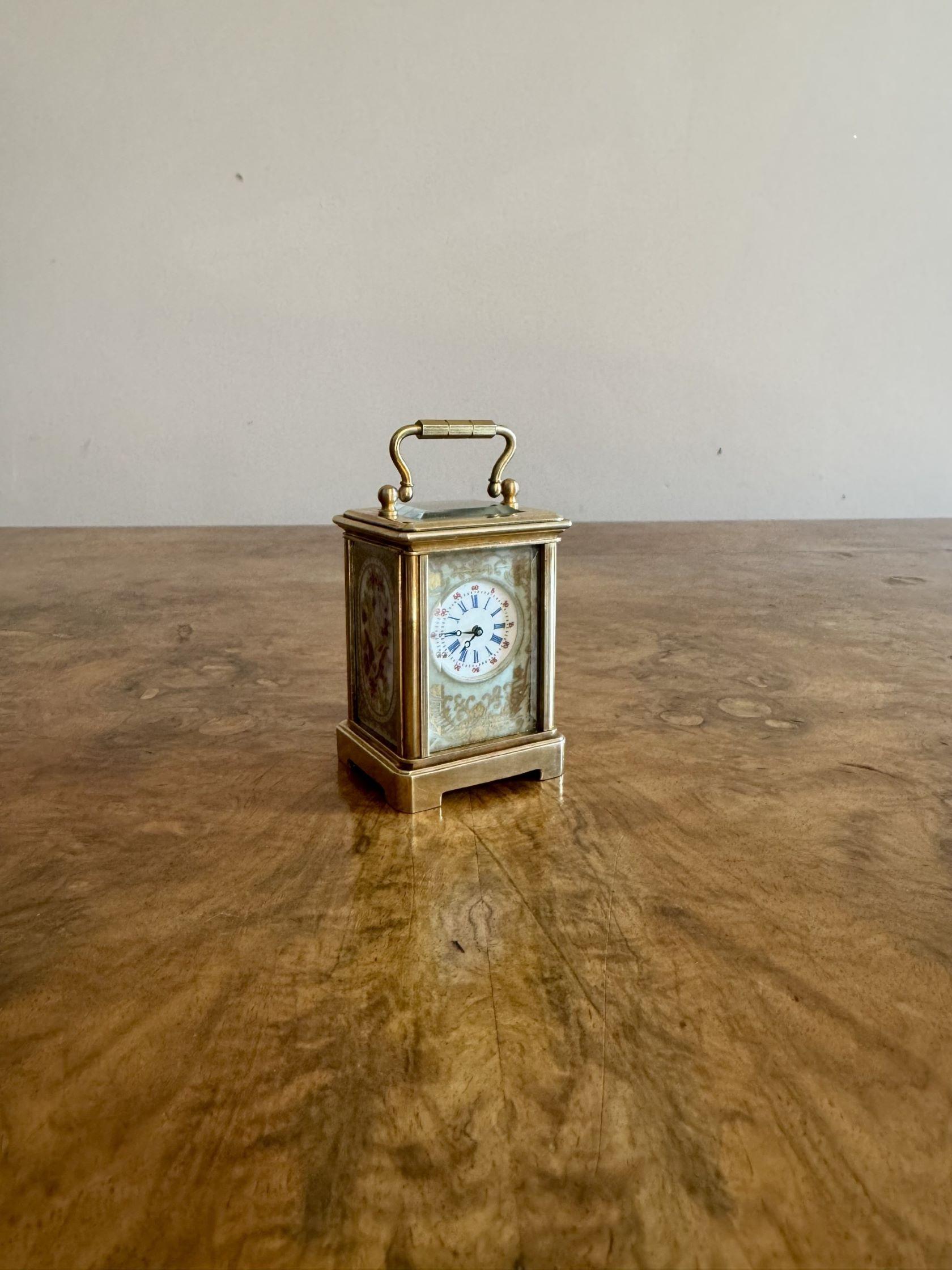 20th Century Outstanding quality antique Edwardian miniature carriage clock For Sale