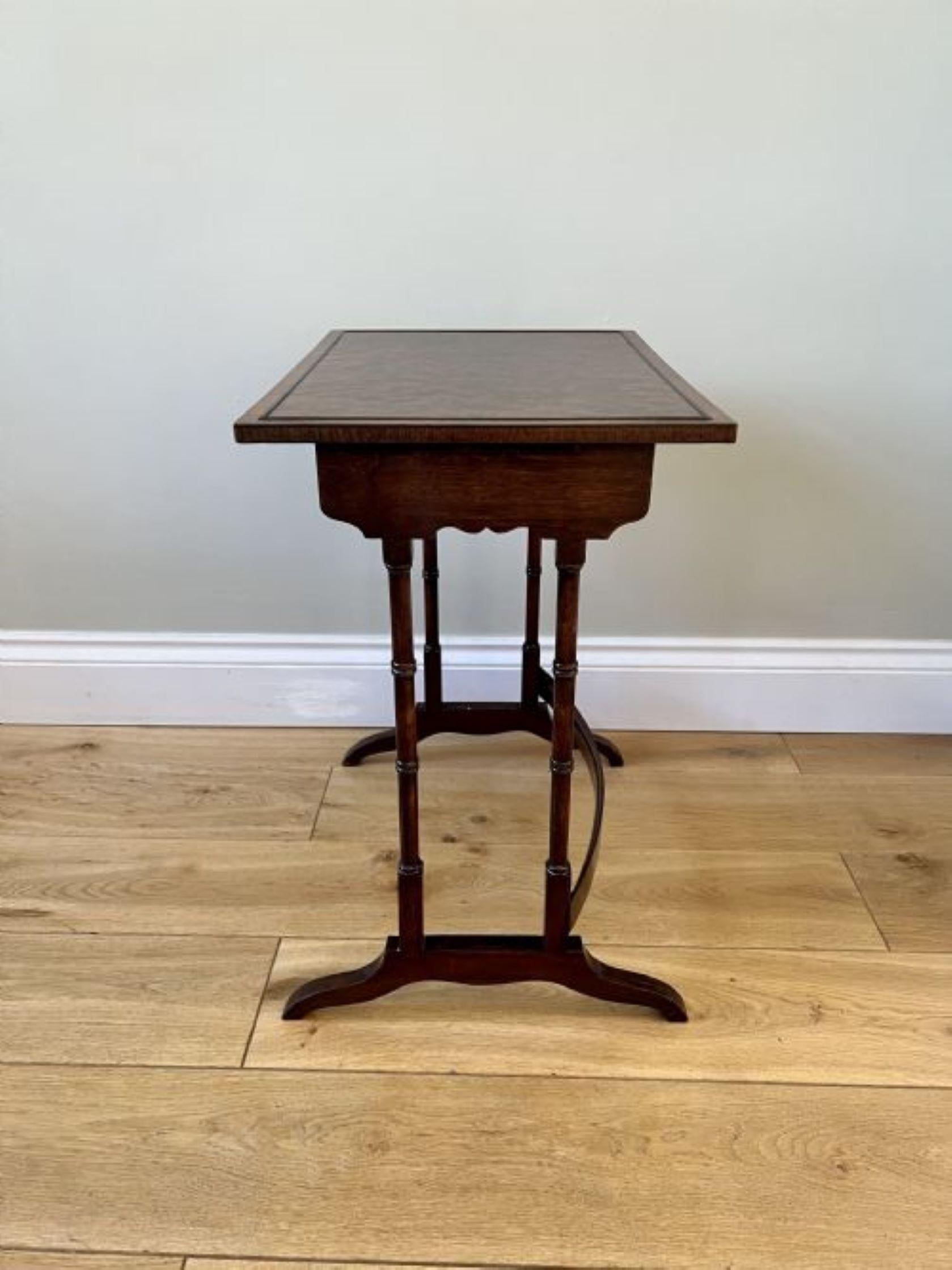 Outstanding quality antique Edwardian nest of four burr walnut tables  For Sale 6