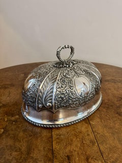 Outstanding quality antique Edwardian silver plated meat cover