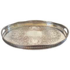 Outstanding Quality Antique Edwardian Silver Plated Tea Tray