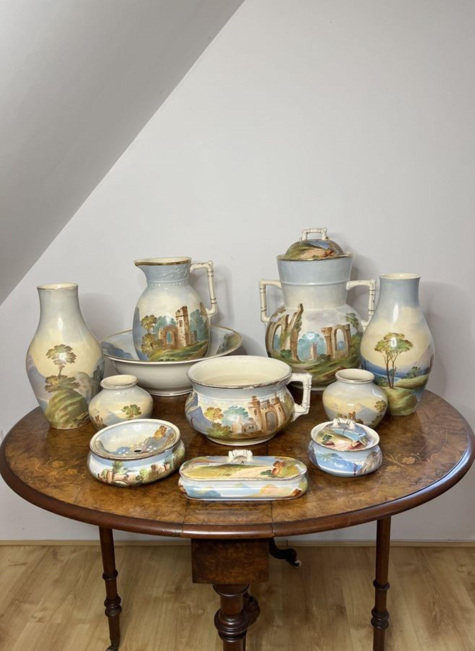 Hervorragende Qualität antiker edwardianischer Waschgarnitur im Angebot 5