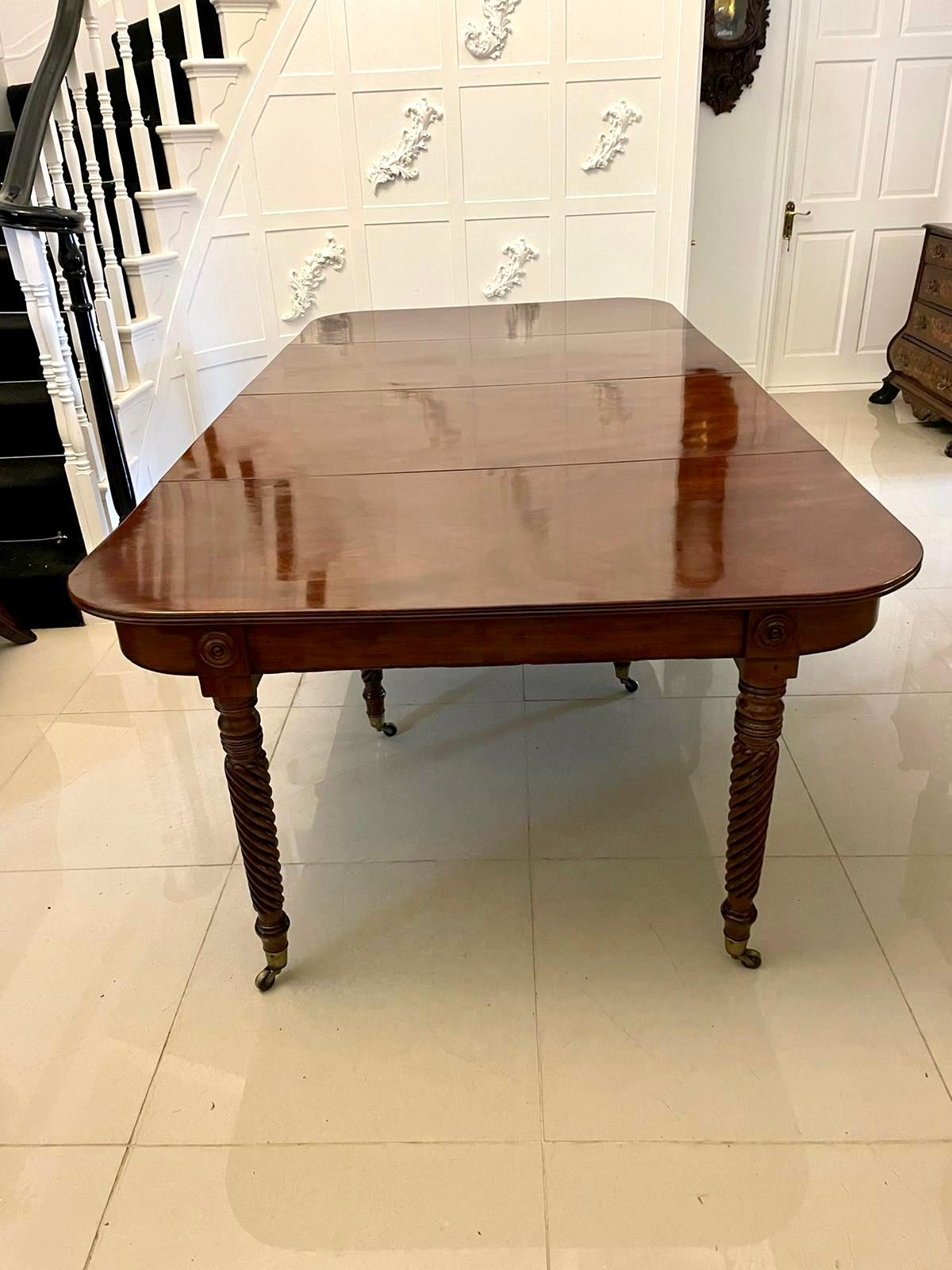 Outstanding Quality Antique Figured Mahogany Metamorphic Extending Dining Table For Sale 11