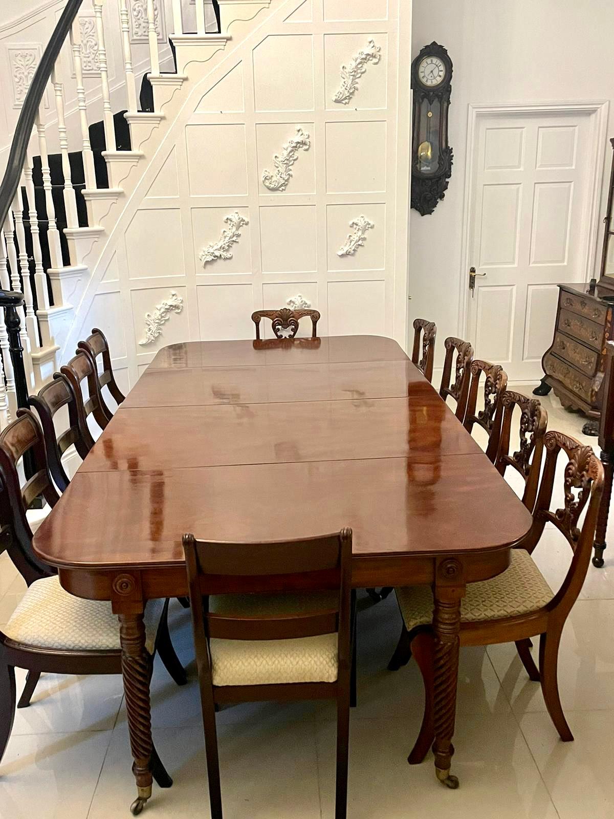 English Outstanding Quality Antique Figured Mahogany Metamorphic Extending Dining Table For Sale