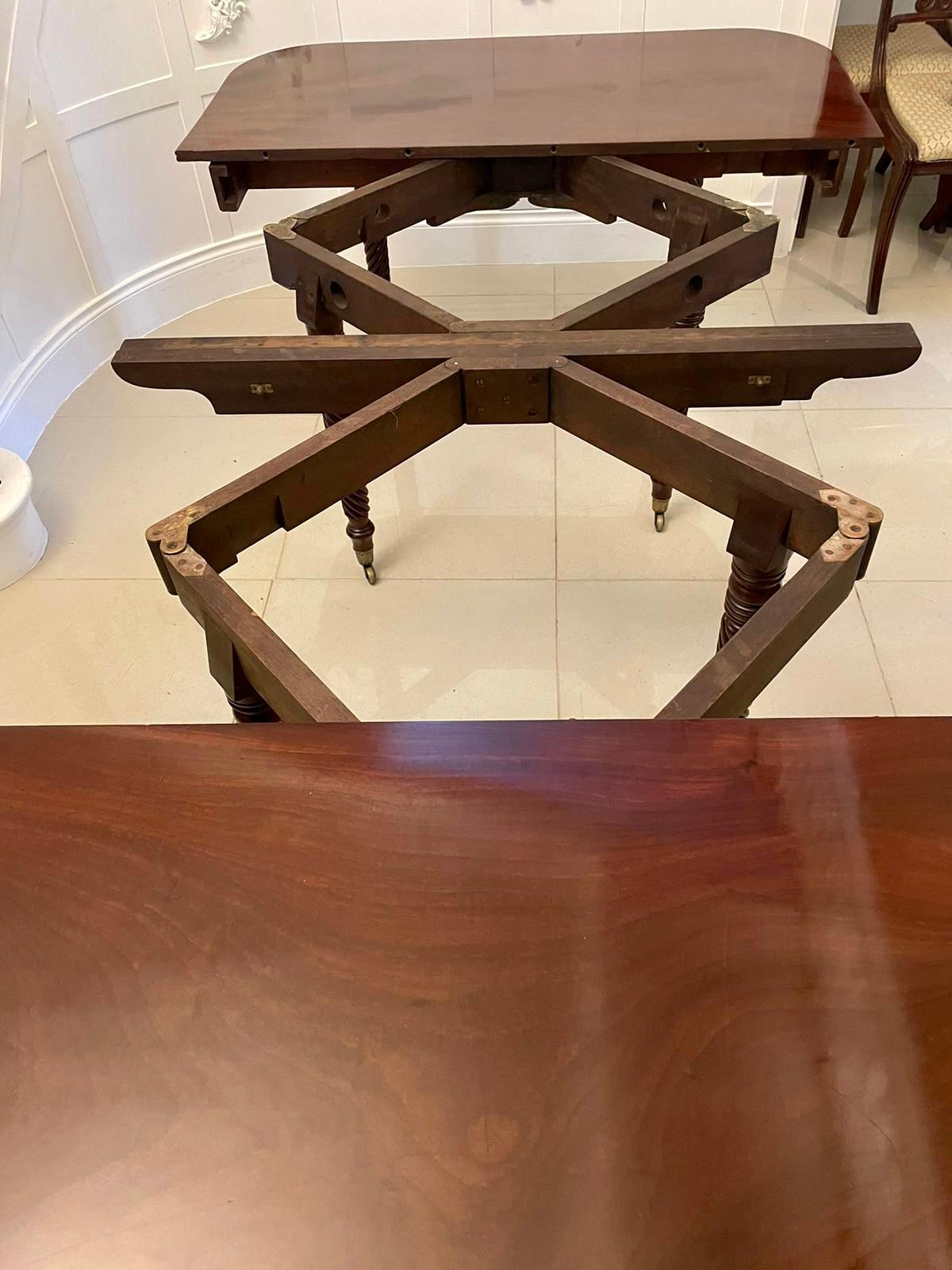 Outstanding Quality Antique Figured Mahogany Metamorphic Extending Dining Table For Sale 1