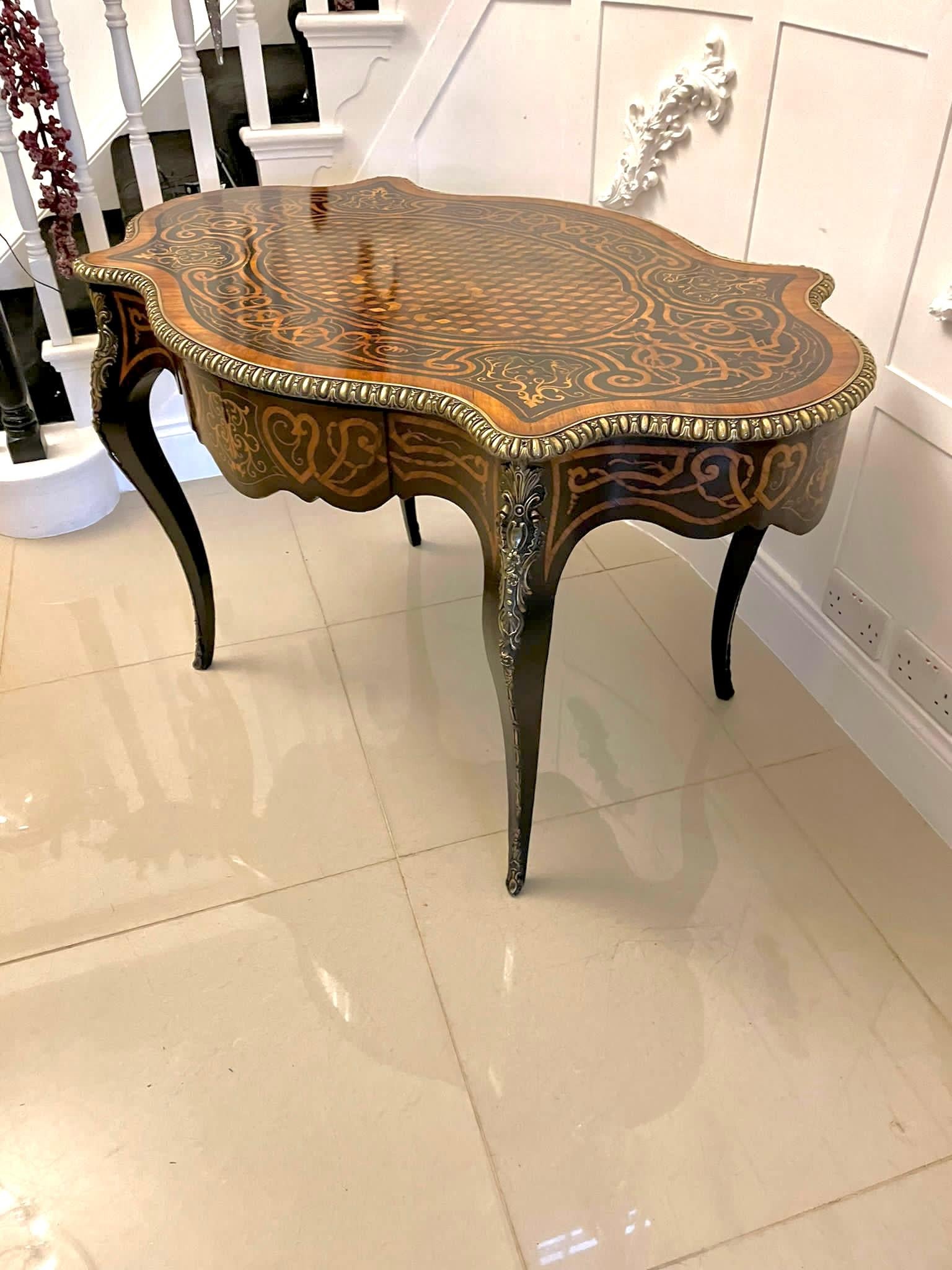Outstanding Quality Antique Freestanding Marquetry and Parquetry Centre Table For Sale 7