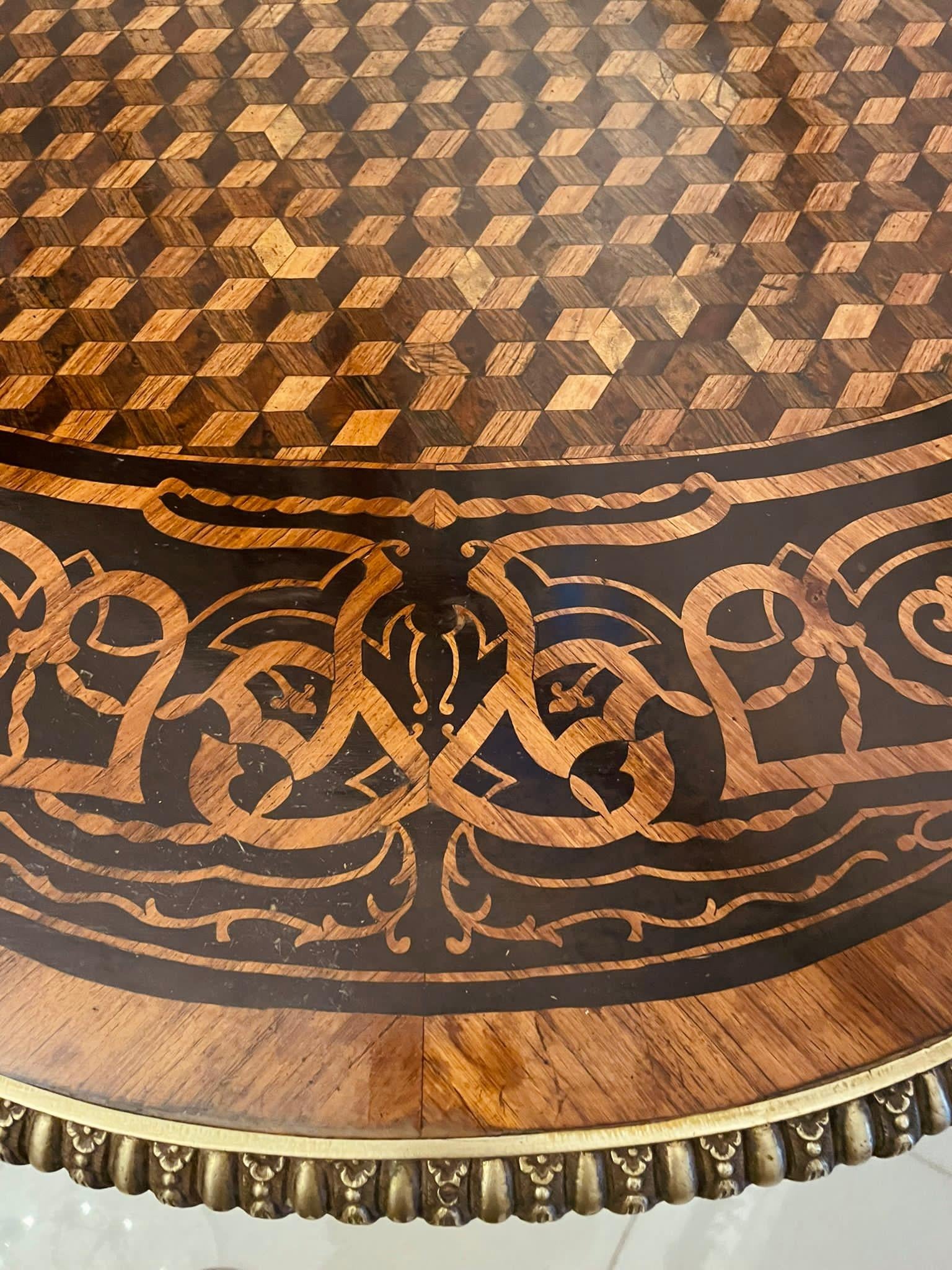 Outstanding Quality Antique Freestanding Marquetry and Parquetry Centre Table For Sale 8