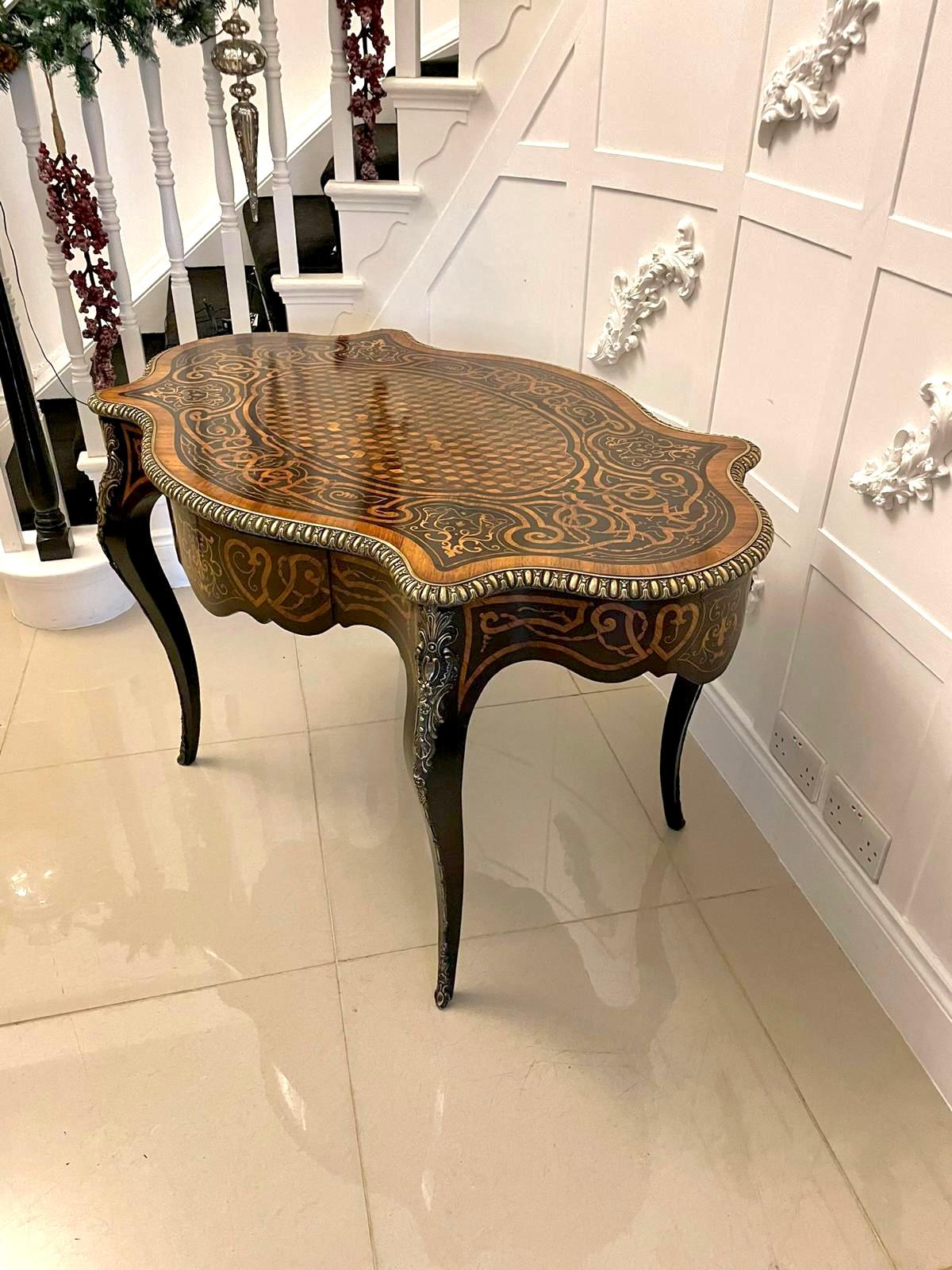 Victorian Outstanding Quality Antique French Marquetry and Parquetry Centre Table For Sale