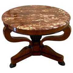 Mesa de centro con tapa de mármol Victoriana Antique French de calidad excepcional